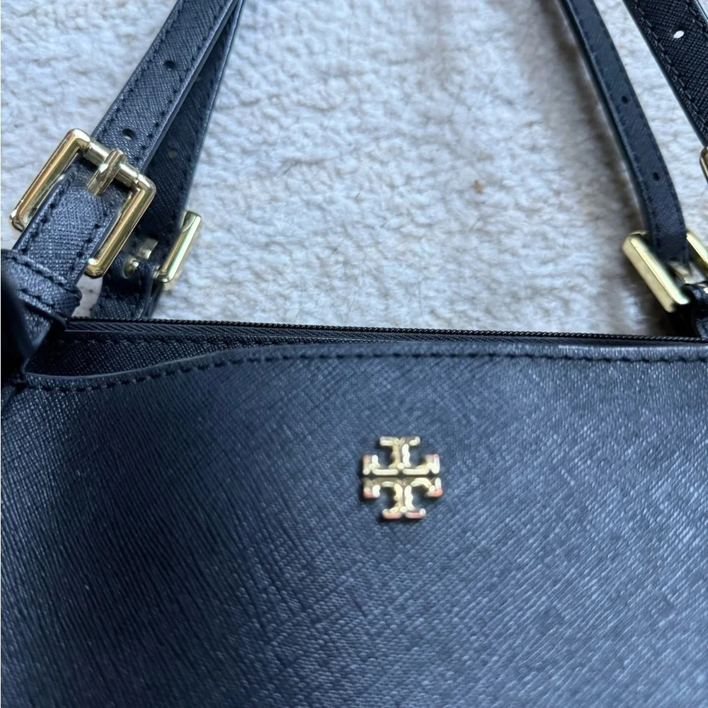 Tory Burch Black Leather Tote Bag
